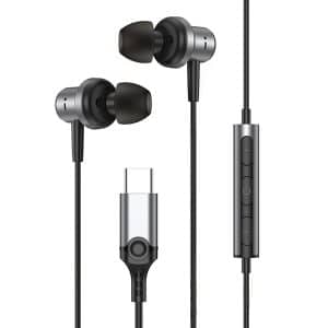 VNKER S29 Wired Earphones with Mic | Type-C & 3.5mm | Half In-Ear, Inline Control
